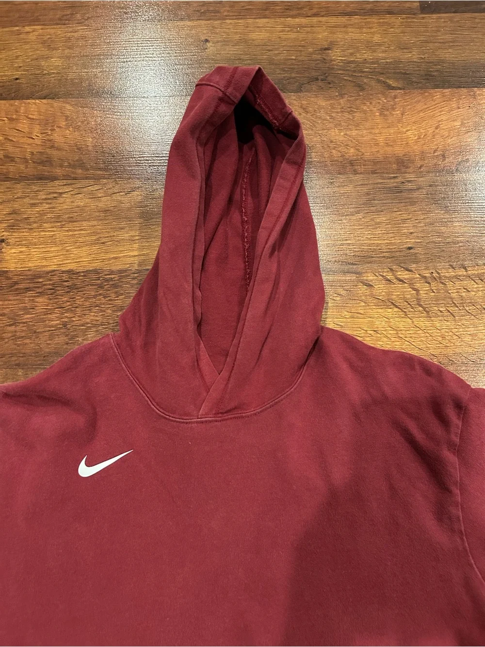 Nike Short Sleeve Mens Hoodie Maroon Size XL 100% Cotton
